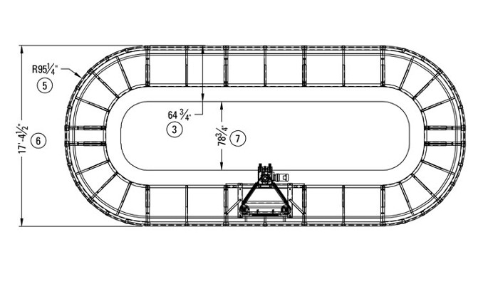 Carousel Layout with Dimensions (Pallets and Pallet Support Assemblies Omitted for Clarity)