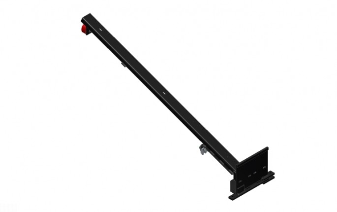 Pallet Support Assembly - Black with Red Wheels - Left Side