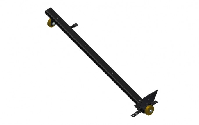 Pallet Support Assembly - Black with Brown Wheels - Left Side