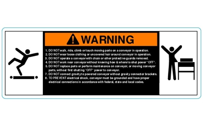Conveyor Warning Stickers