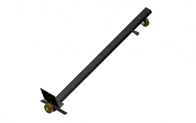 Pallet Support Assembly - Black with Brown Wheels - Right Side